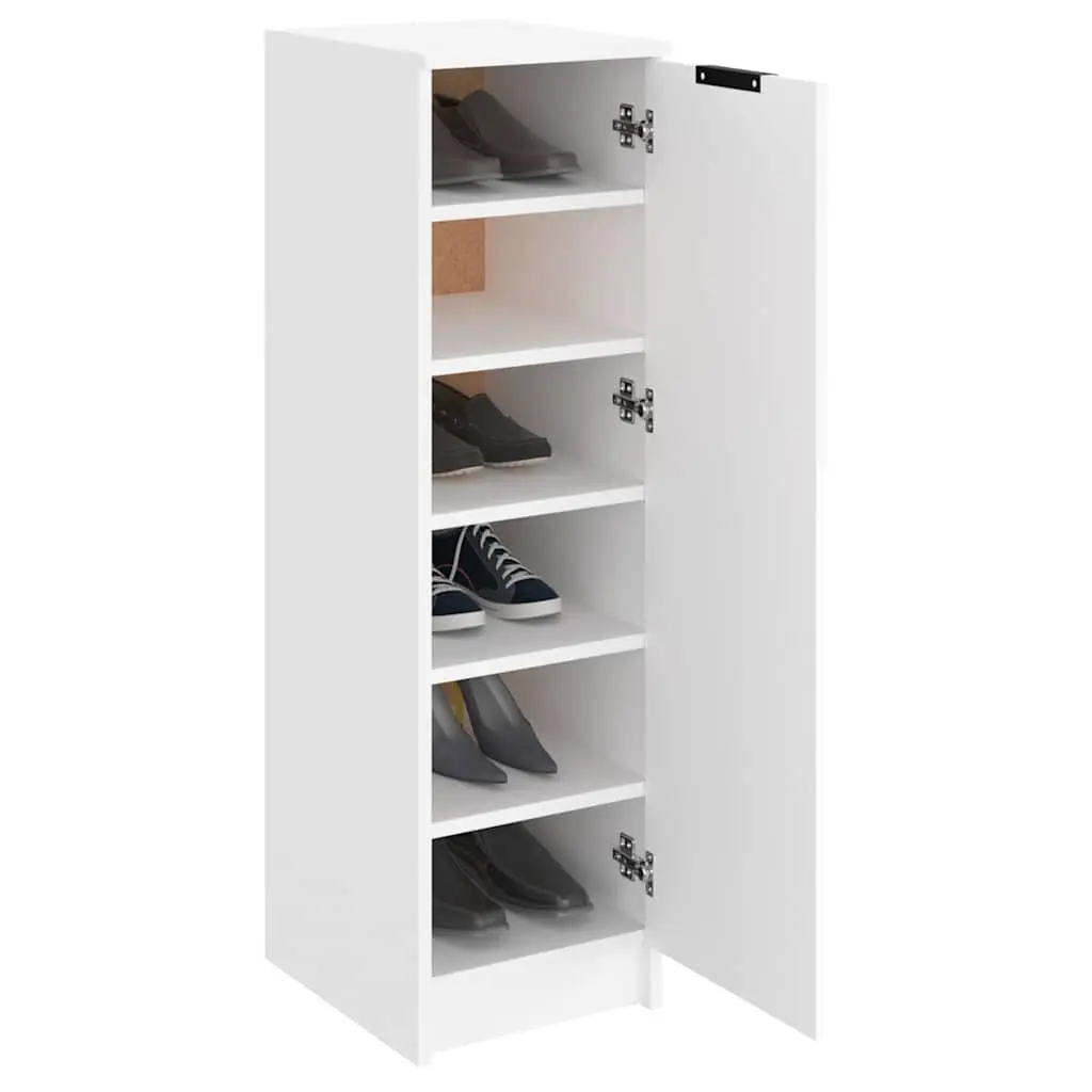White Shoe Cabinet with Ample Storage Options