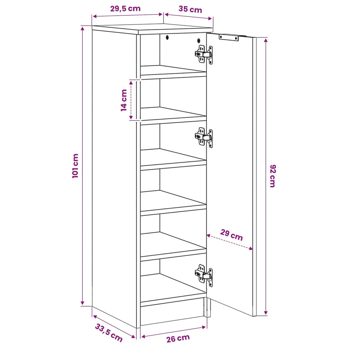 White Shoe Cabinet with Ample Storage Options