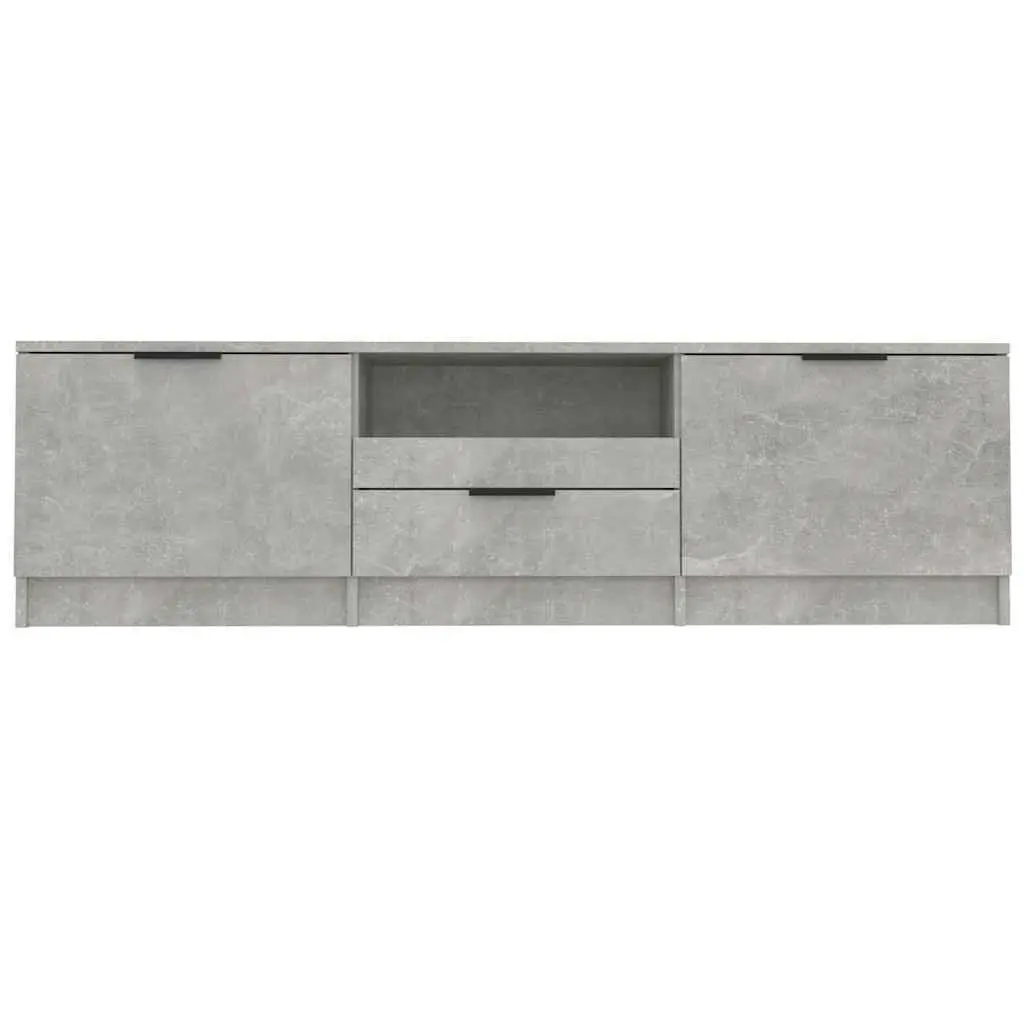 Grey Engineered Wood TV Cabinet with Three Compartments