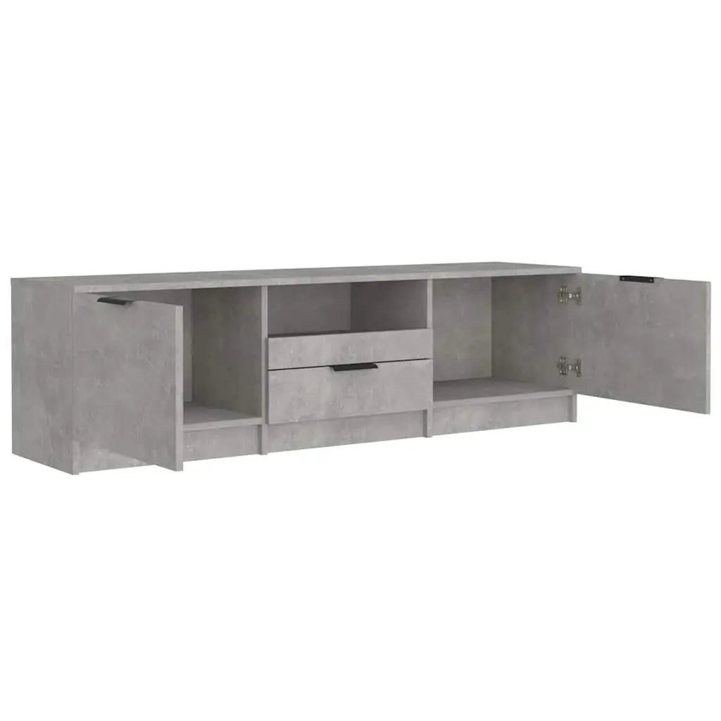 Grey Engineered Wood TV Cabinet with Three Compartments