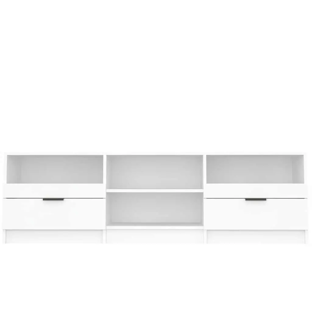 White Engineered Wood TV Cabinet with Storage