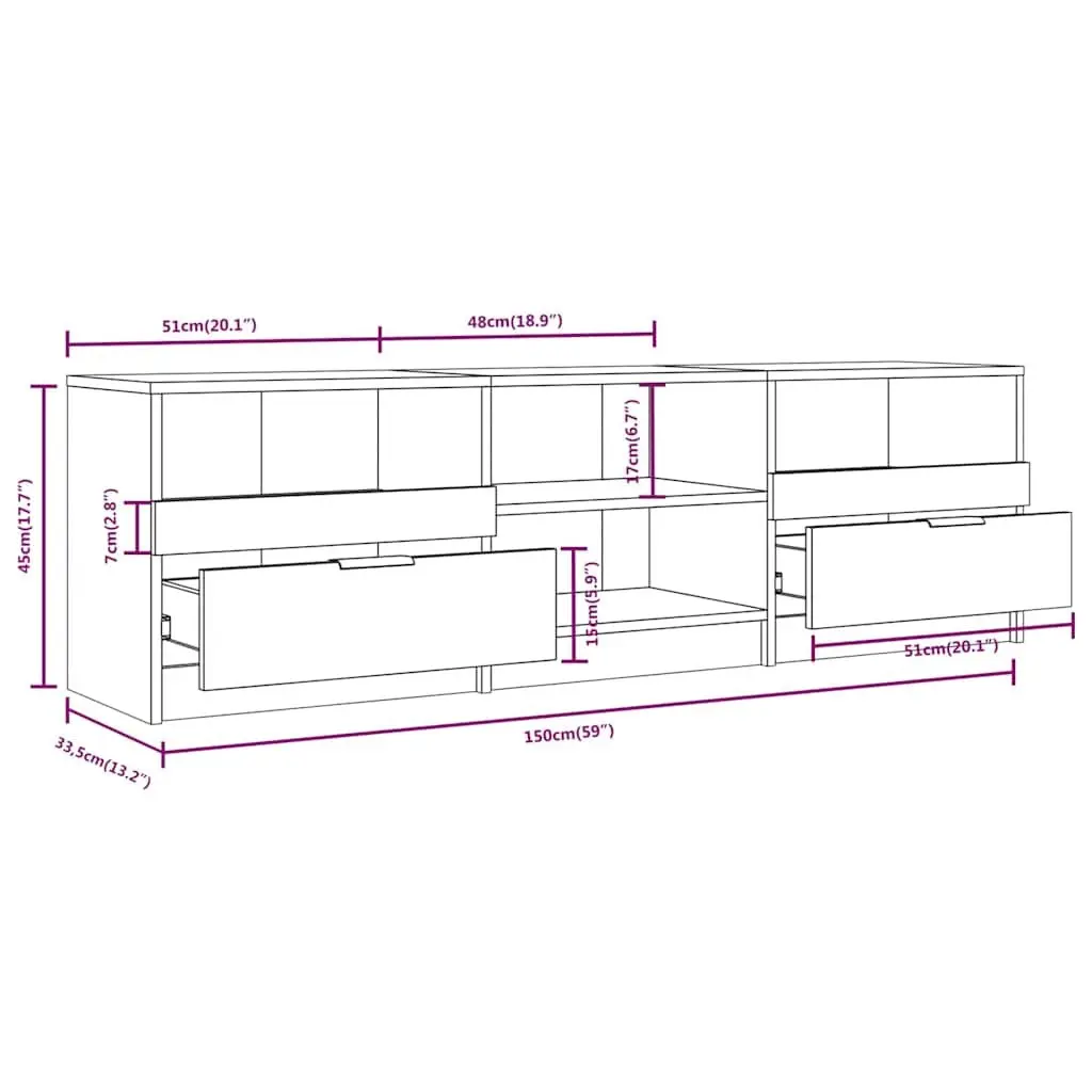 White Engineered Wood TV Cabinet with Storage