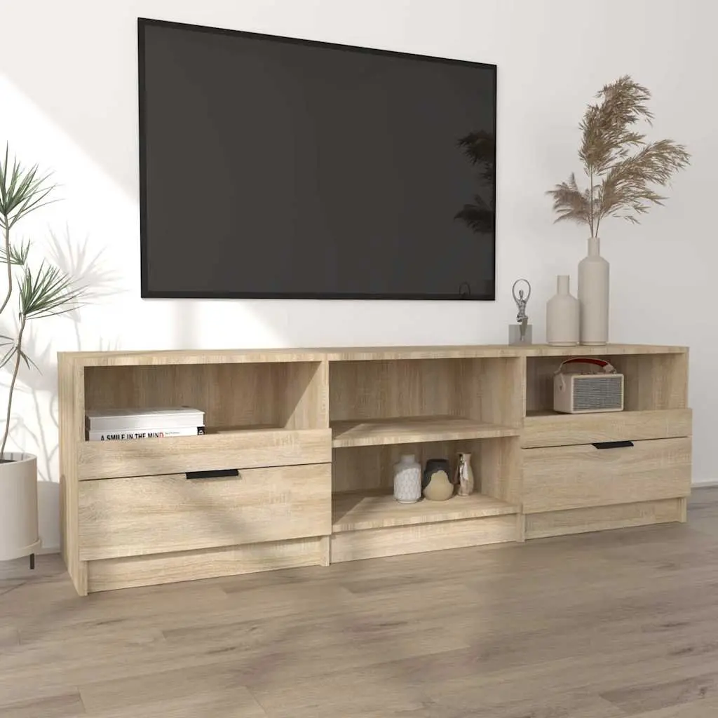 TV Cabinet Brown 150x33.5x45 cm Engineered Wood Sonoma Oak Style Drawers Shelves