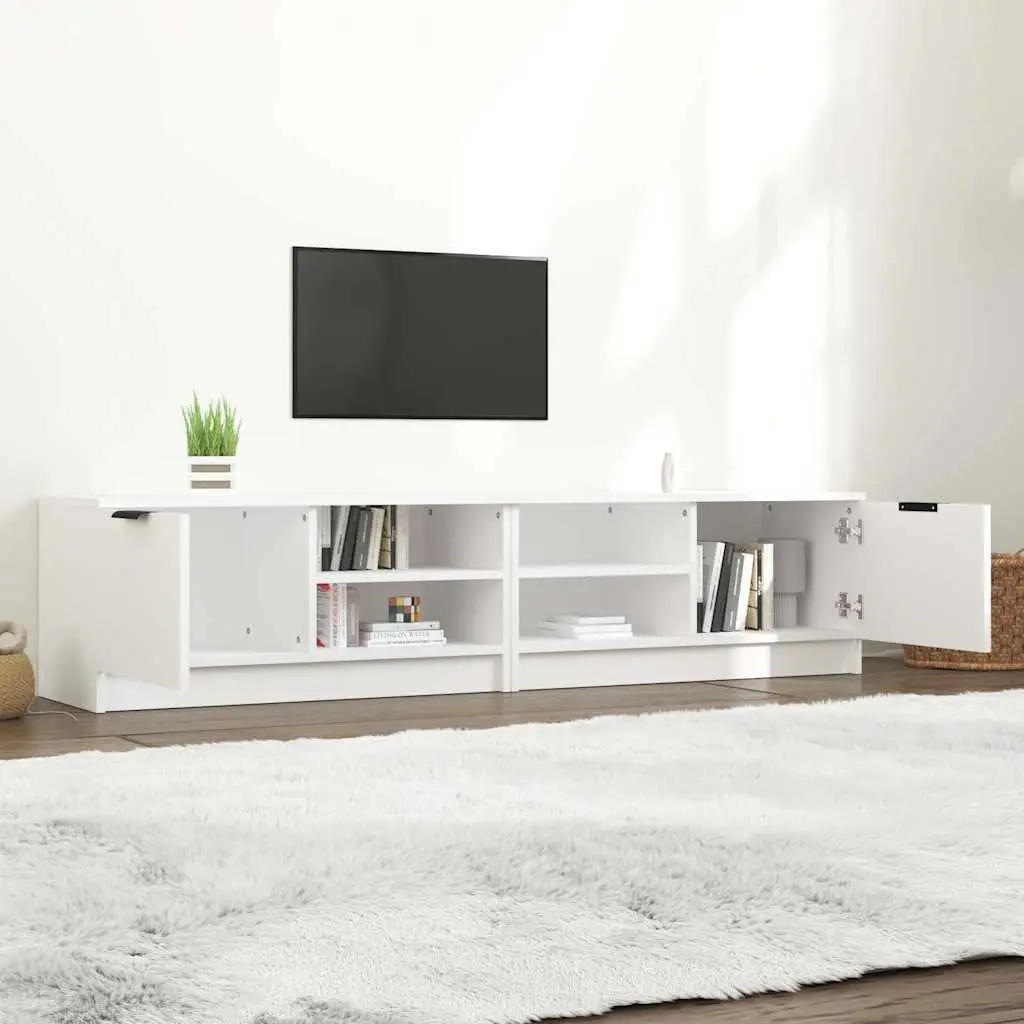 White TV Cabinet with Ample Storage and Style