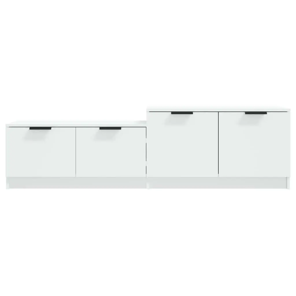 TV Cabinet Engineered Wood 158.5 x 36 x 45 cm White Storage Unit with Doors and Compartments