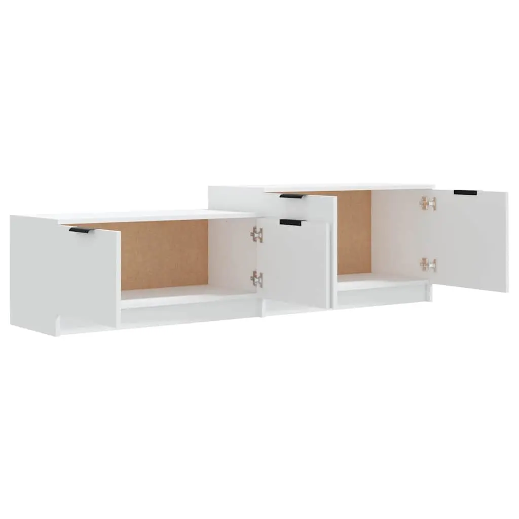 TV Cabinet Engineered Wood 158.5 x 36 x 45 cm White Storage Unit with Doors and Compartments