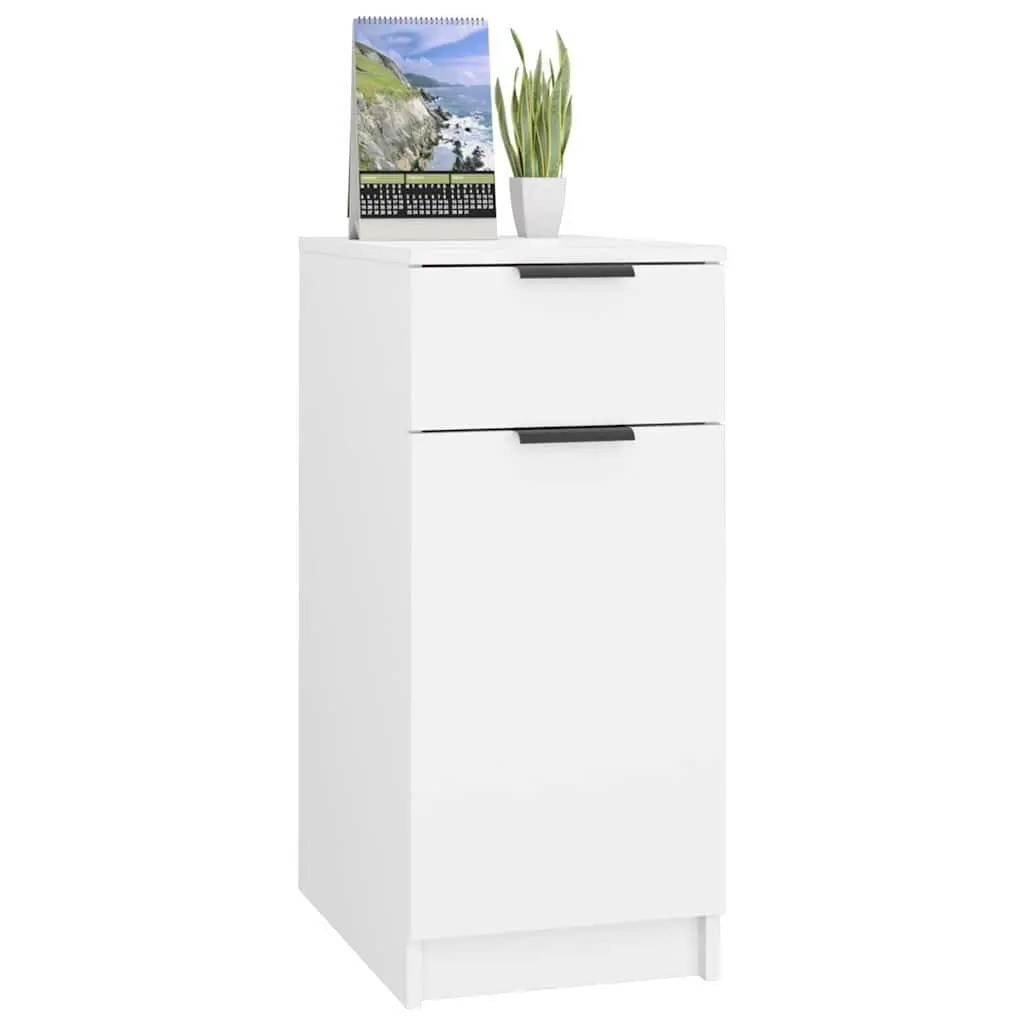 White Desk Cabinet for Home Office Storage