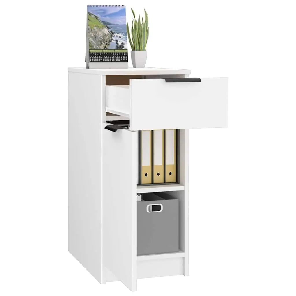 White Desk Cabinet for Home Office Storage