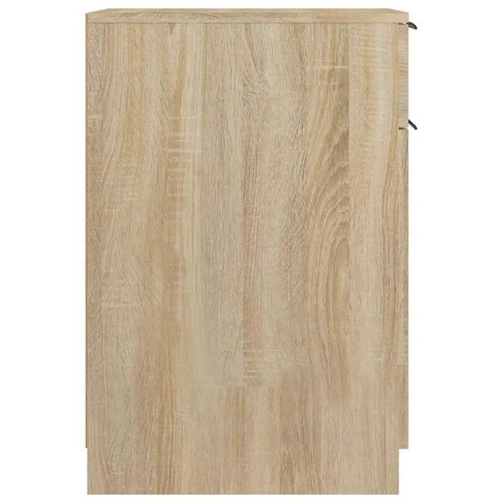 Brown Engineered Wood Desk Organizer with Drawer and Compartments