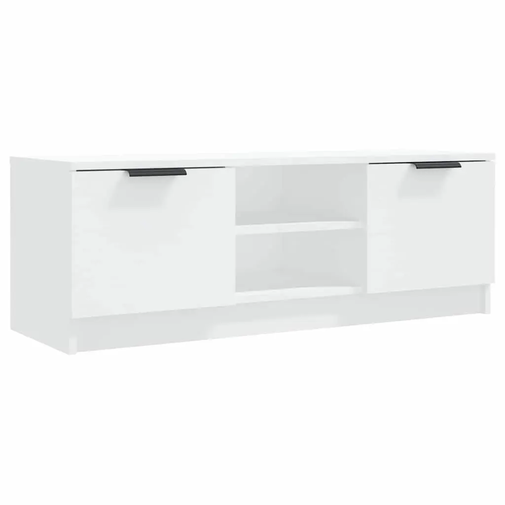 White TV Cabinet with Ample Storage 102x35x36.5 cm