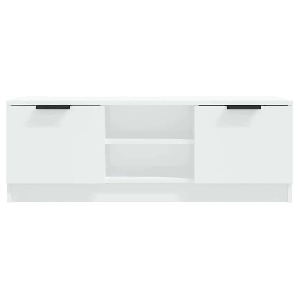 White TV Cabinet with Ample Storage 102x35x36.5 cm