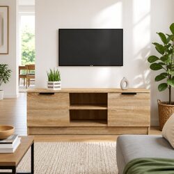 Stylish Brown TV Cabinet 102x35x36.5 cm with Storage