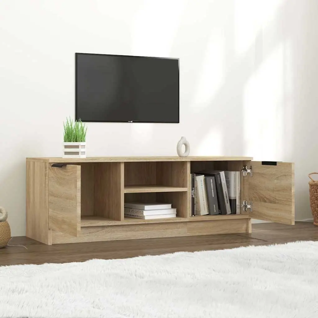 TV Cabinet Engineered Wood 102x35x36.5 cm Brown Living Room Storage Unit