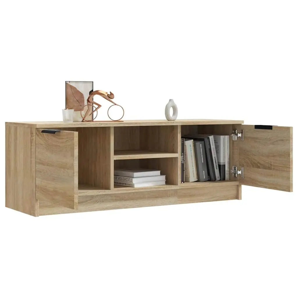 TV Cabinet Engineered Wood 102x35x36.5 cm Brown Living Room Storage Unit