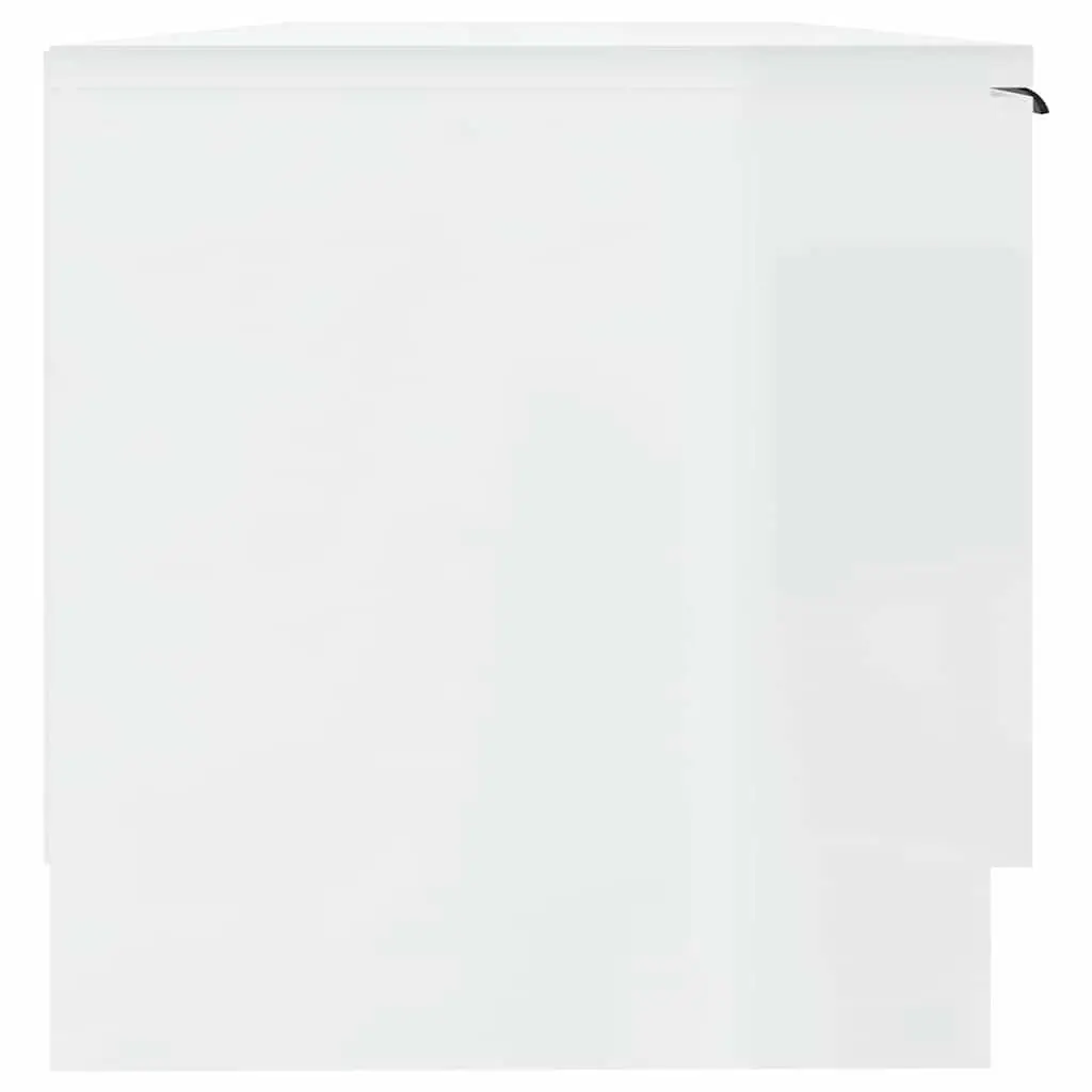 White High Gloss TV Cabinet Storage Unit with Open Closed Compartments Display