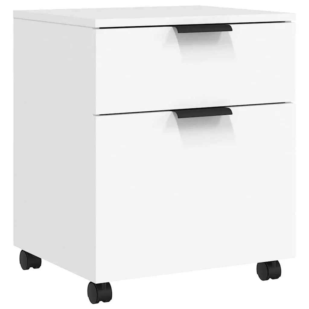 Mobile File Cabinet Engineered Wood 45x38x54cm White