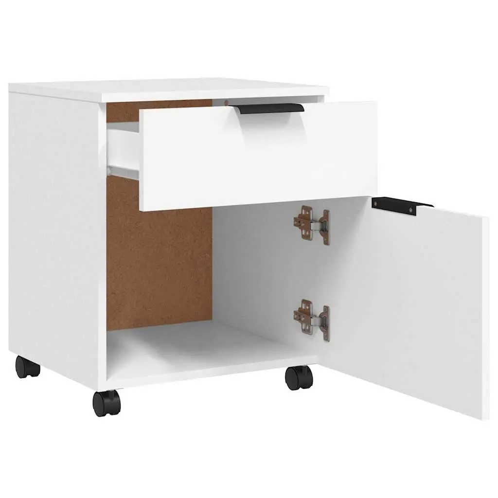 Mobile File Cabinet Engineered Wood 45x38x54cm White