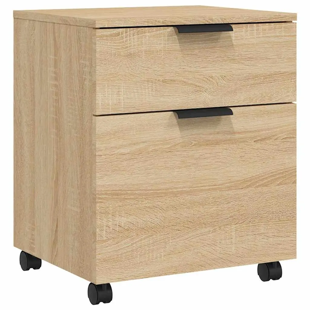 Brown Mobile File Cabinet with Wheels for Easy Storage