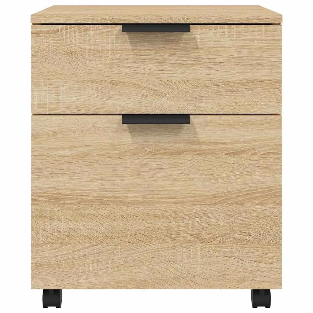 Brown Mobile File Cabinet with Wheels for Easy Storage