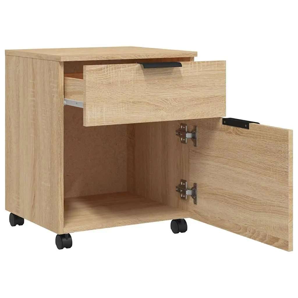 Brown Mobile File Cabinet with Wheels for Easy Storage
