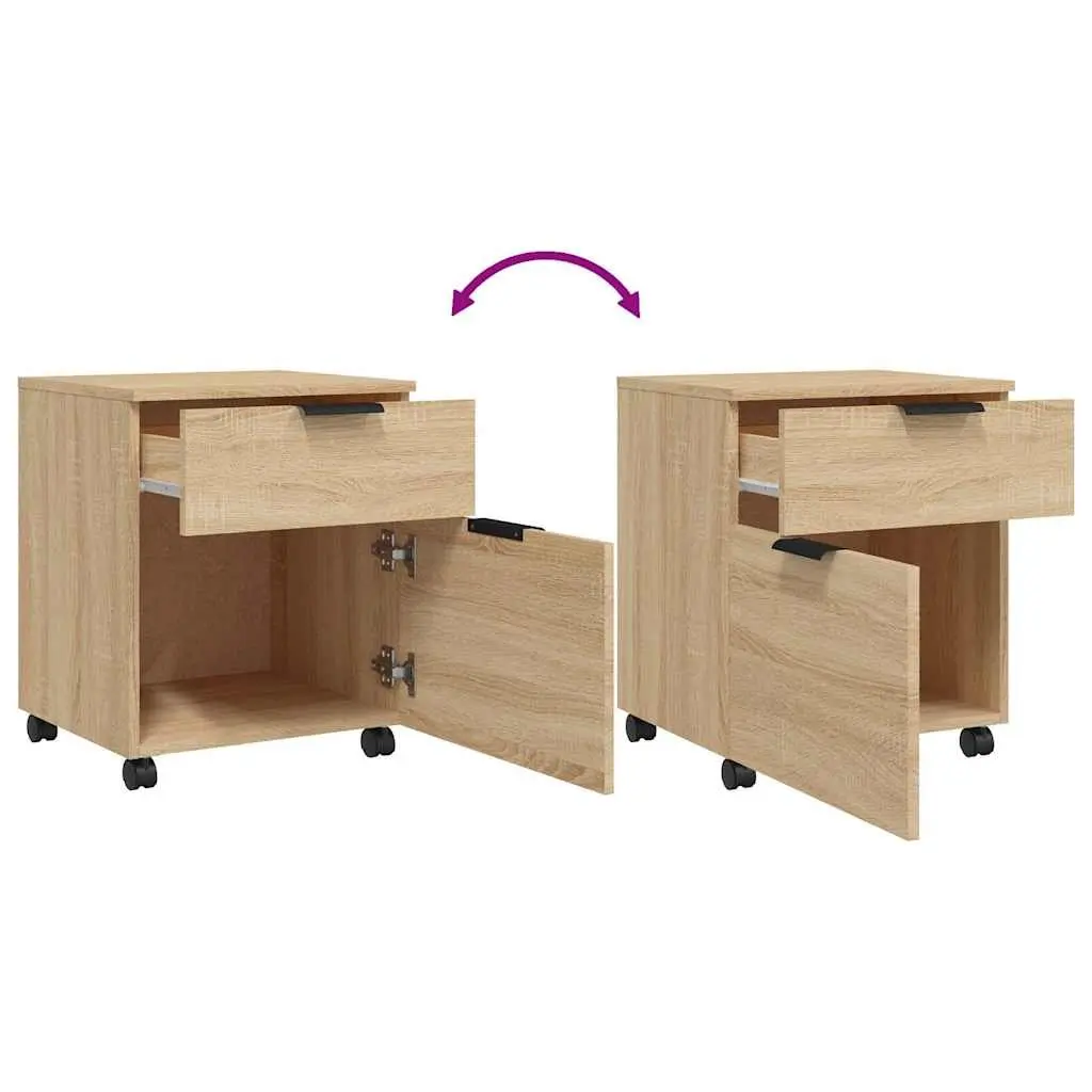 Brown Mobile File Cabinet with Wheels for Easy Storage