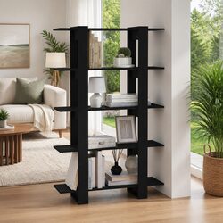 Sturdy Black Book Cabinet Room Divider & Storage Unit