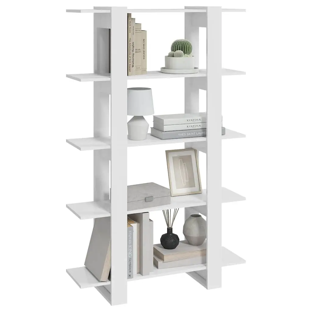 High Gloss White Book Cabinet with Room Divider Function