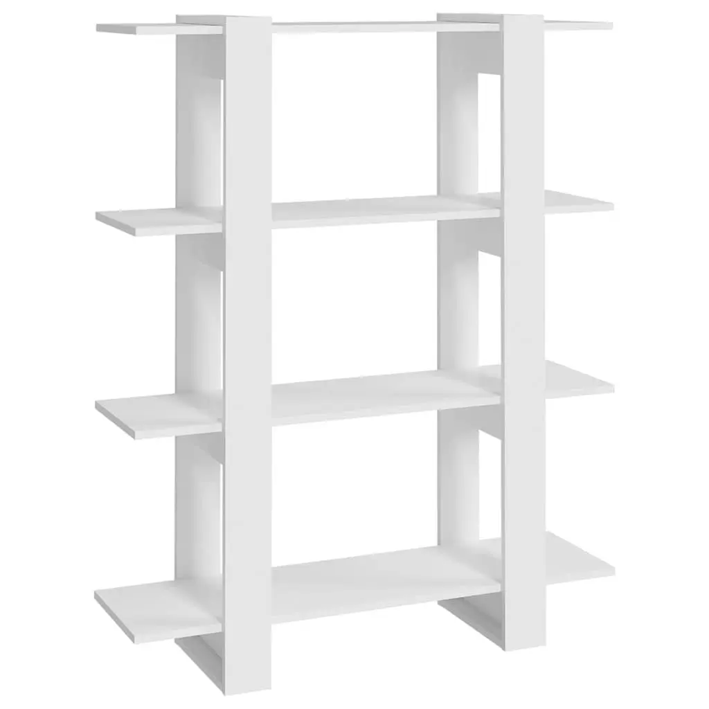 Room Divider Book Cabinet White Storage Organiser Display Shelf 100W x 30D x 123.5H cm