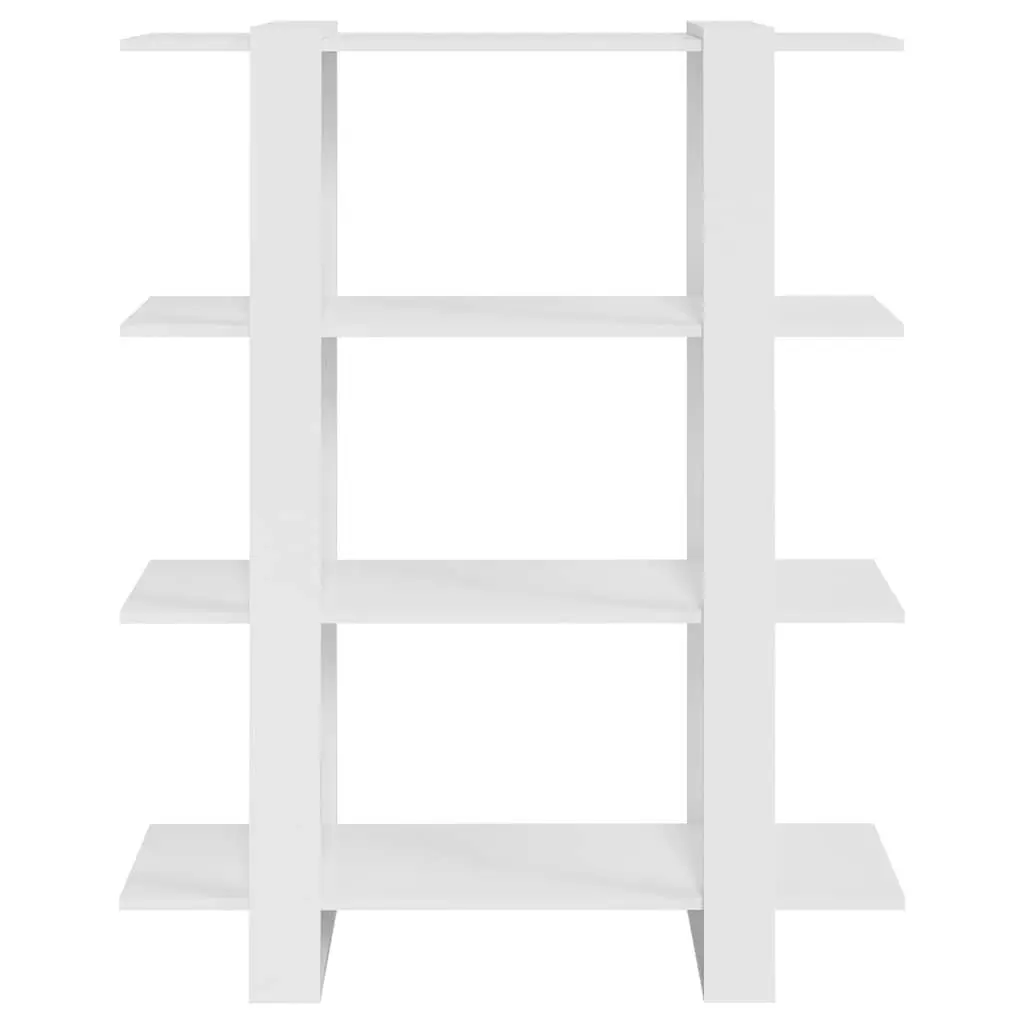 High Gloss White Storage Bookshelf with Room Divider Function