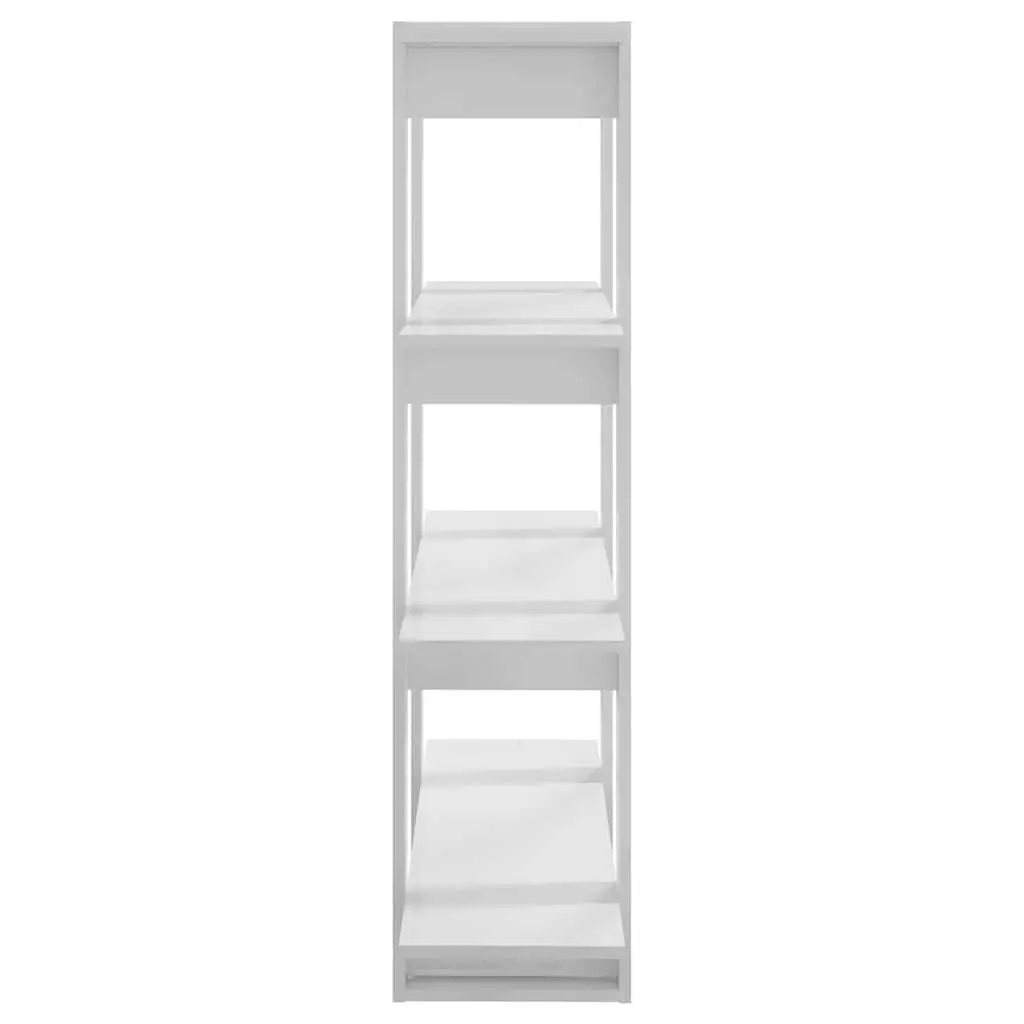 High Gloss White Storage Bookshelf with Room Divider Function