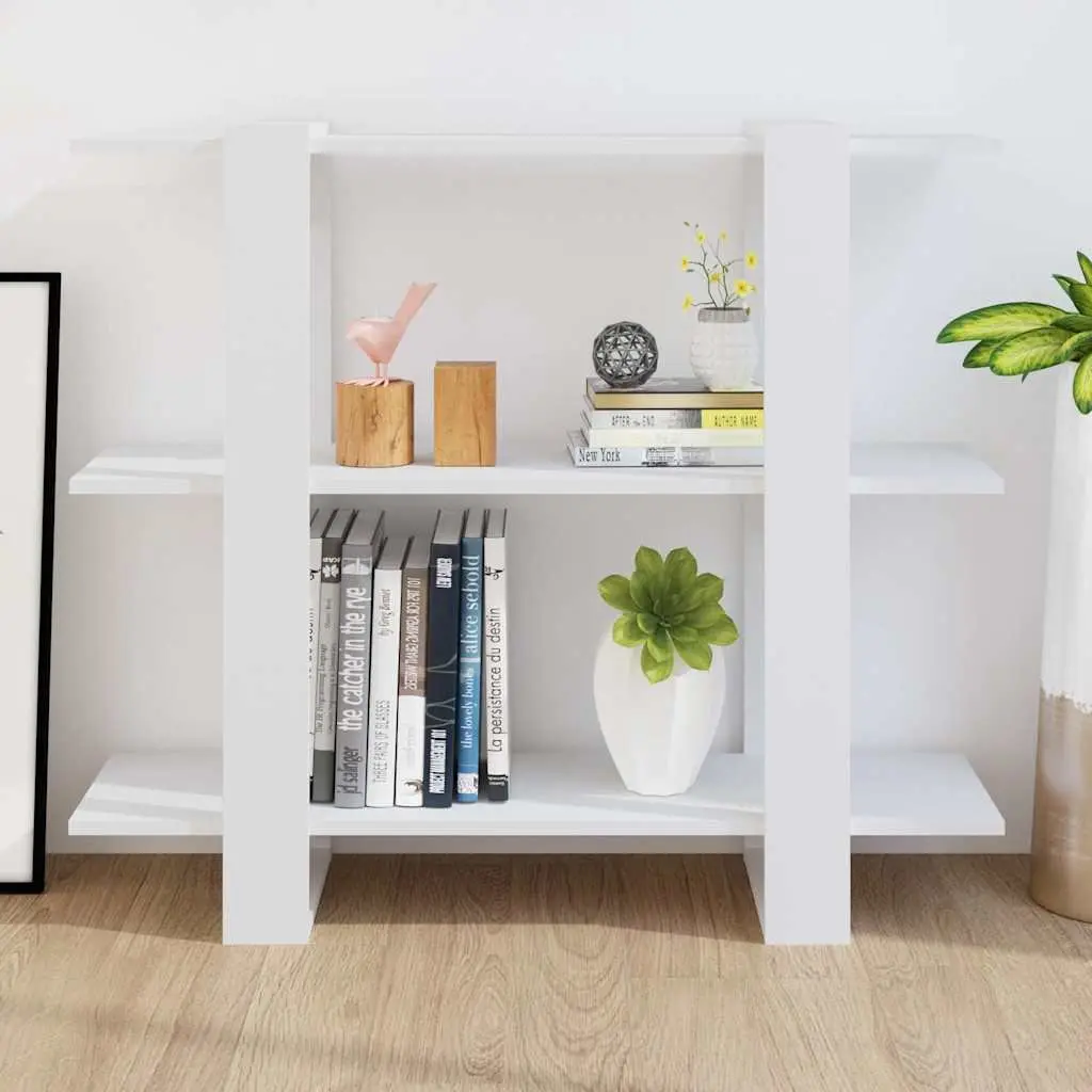 White Book Cabinet with Room Divider Functionality