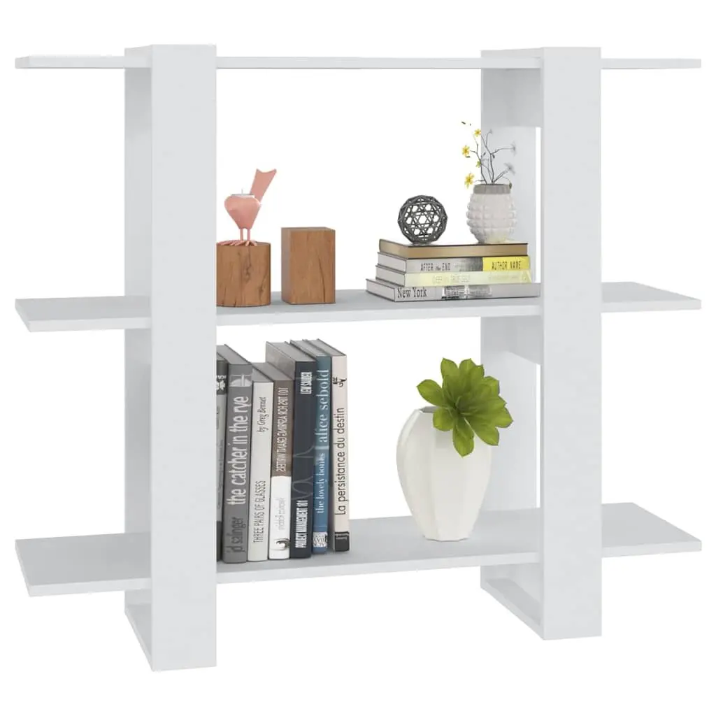 White Book Cabinet with Room Divider Functionality