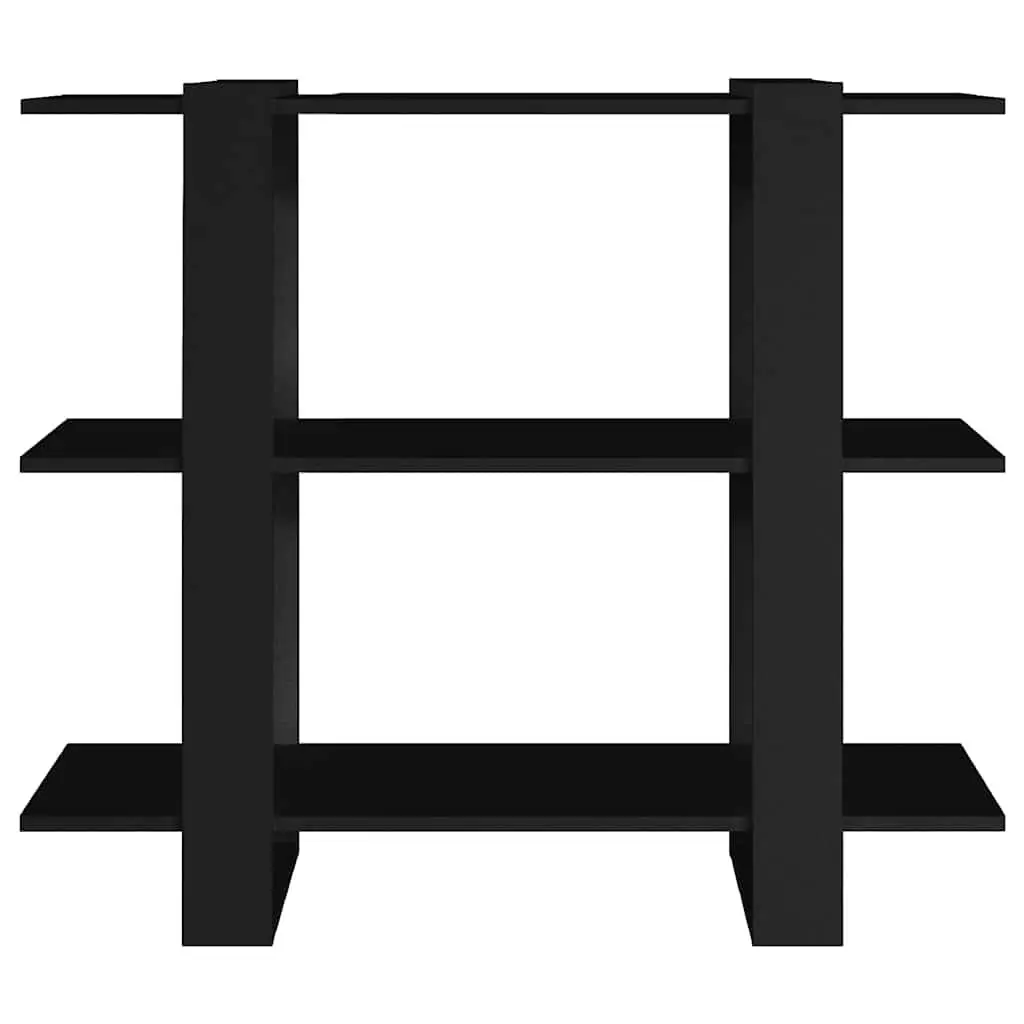 Black Book Cabinet and Room Divider Shelving Unit
