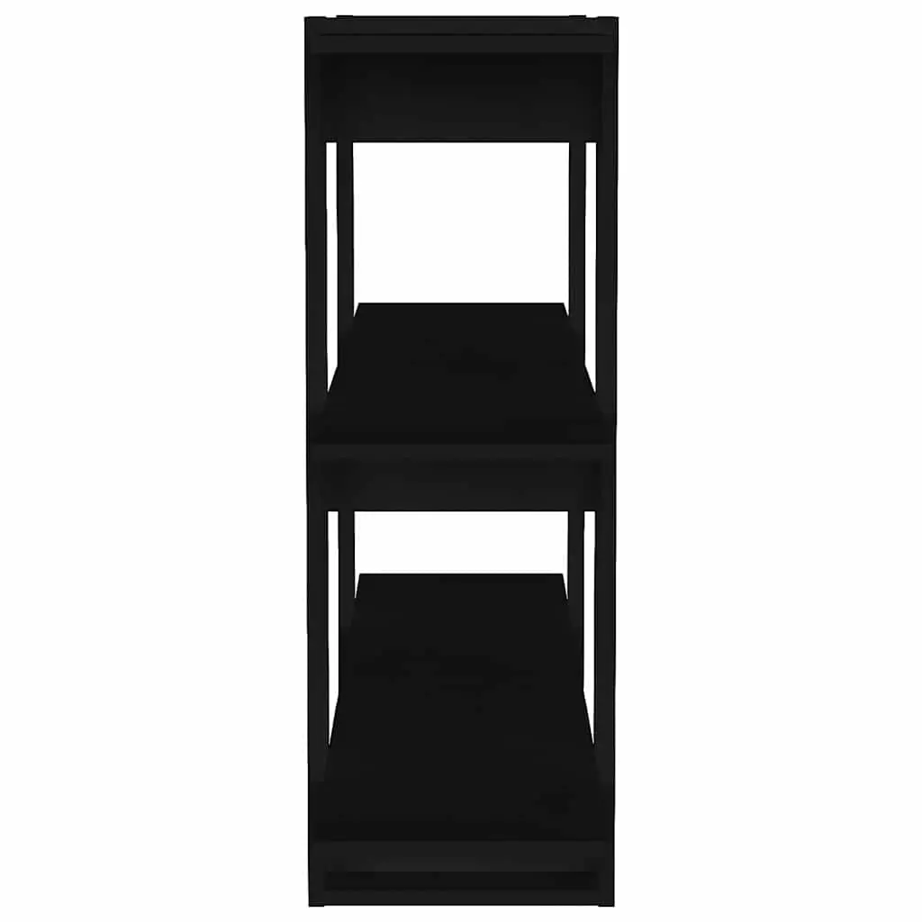 Black Book Cabinet and Room Divider Shelving Unit