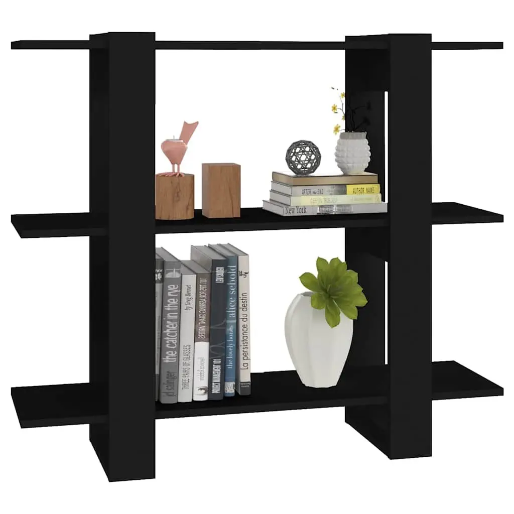 Black Book Cabinet and Room Divider Shelving Unit