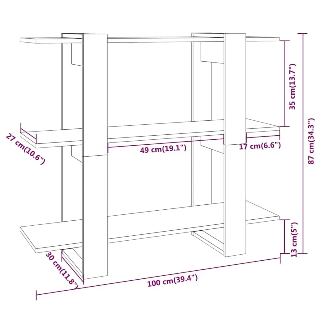 Black Book Cabinet and Room Divider Shelving Unit