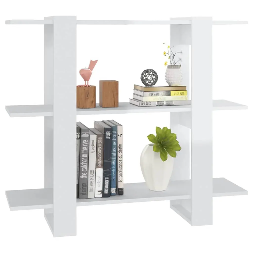 Book Cabinet High Gloss White 100W x 30D x 87H cm