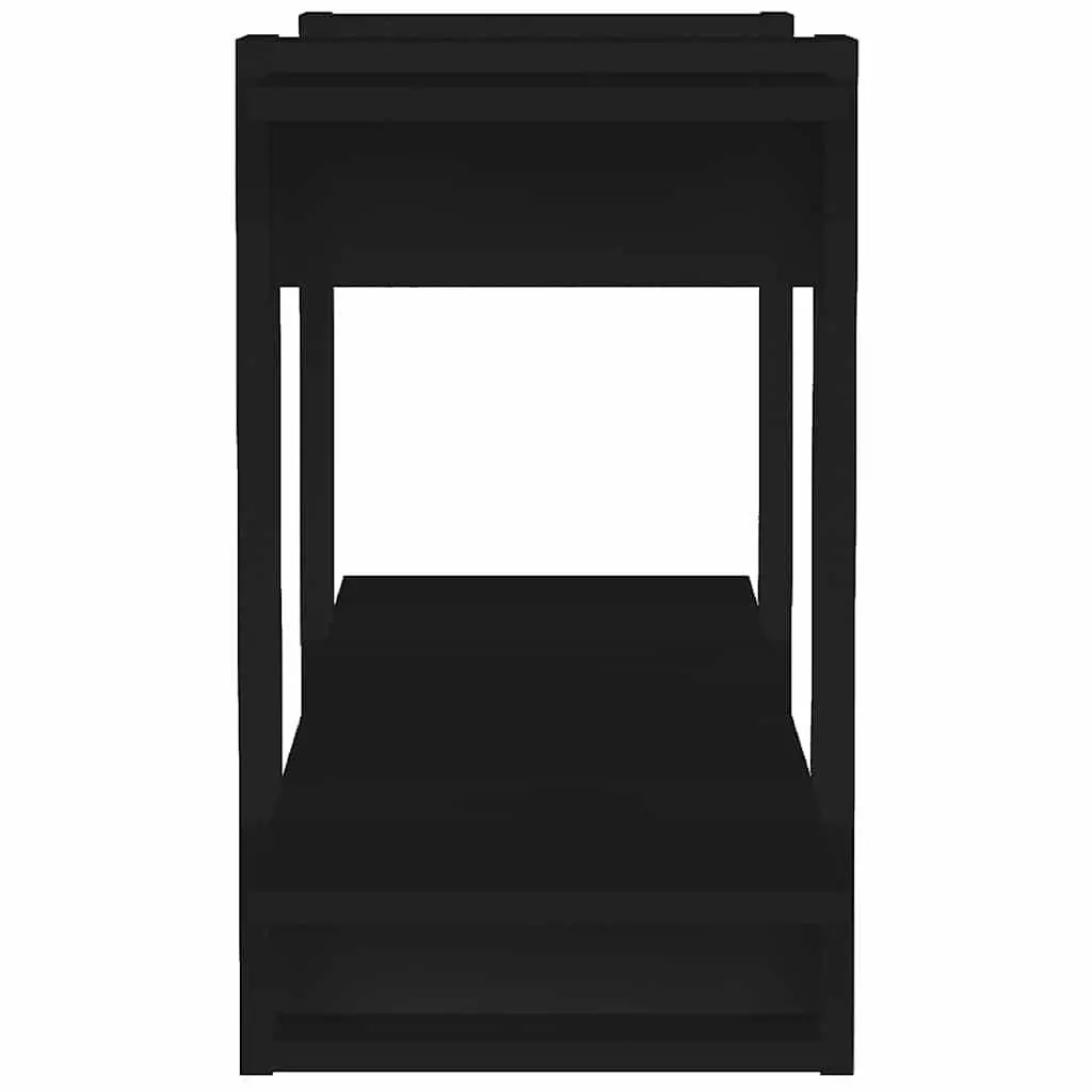 Book Cabinet Black Storage Shelving Unit Engineered Wood Display Bookcase Shelf