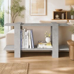Book Cabinet Grey Bookshelf Shelving Unit Storage Organiser 100x30x51cm