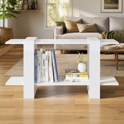 Stylish High Gloss White Book Cabinet with Storage
