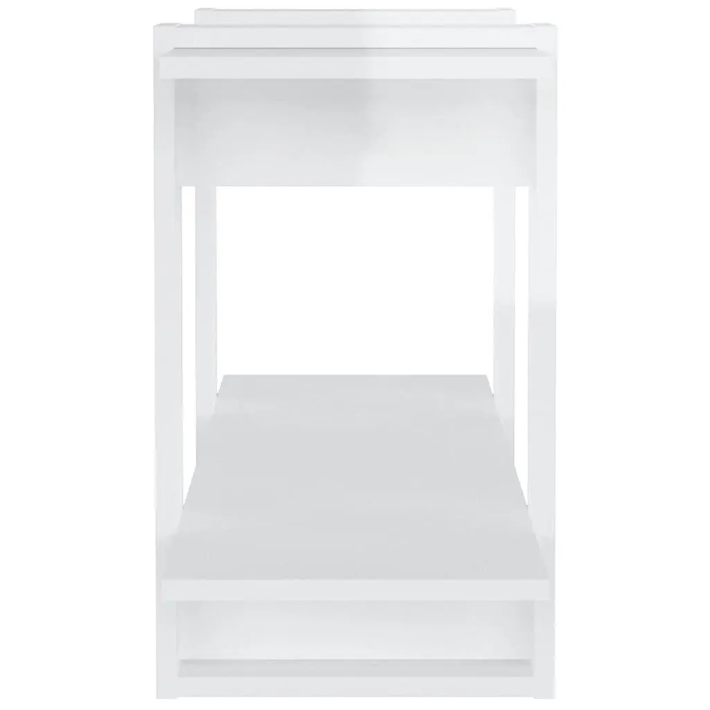 High Gloss White Book Cabinet with Storage