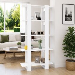 Book Cabinet Room Divider White 80x30x160cm Engineered Wood Shelf Storage