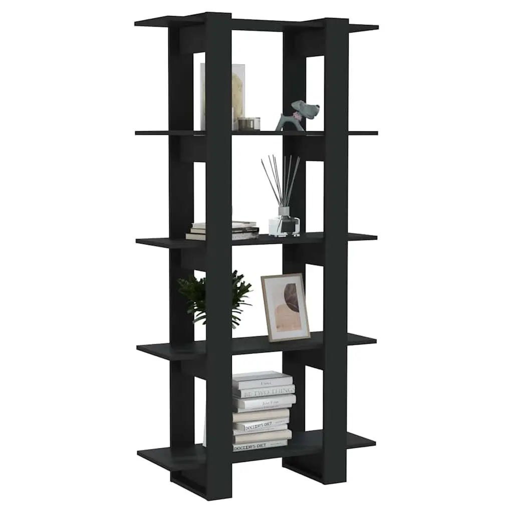Black Book Cabinet Room Divider with Storage