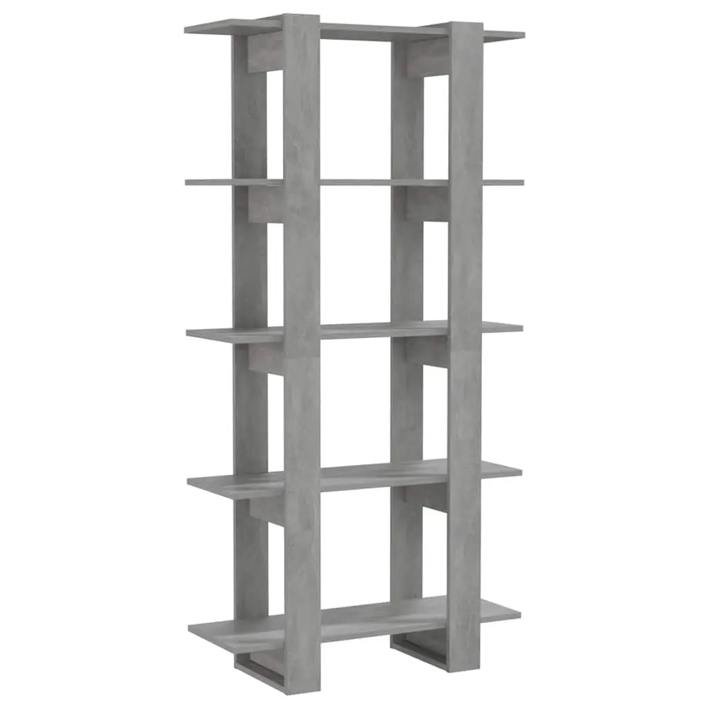 Grey Engineered Wood Book Cabinet 80x30x160cm
