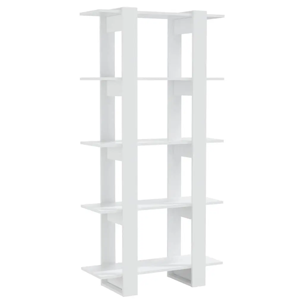White High Gloss Book Cabinet Room Divider Bookshelf Shelving Unit 80x30x160cm