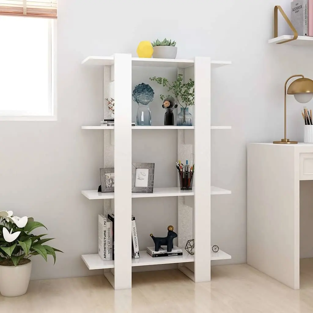White Wooden Book Cabinet for Storage & Division