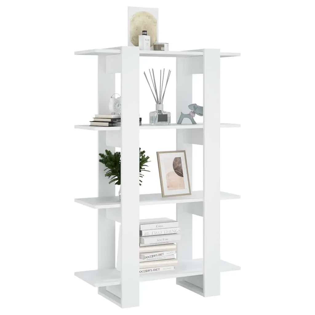 White Wooden Book Cabinet for Storage & Division