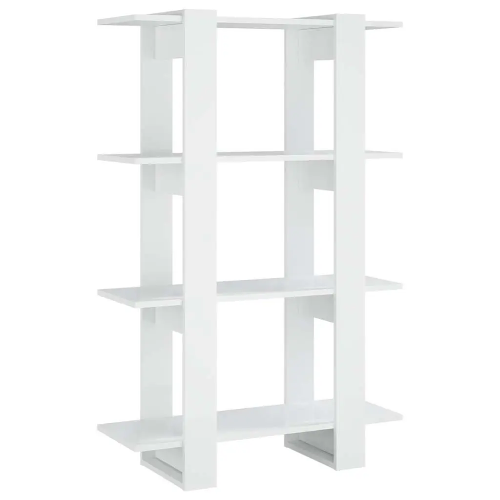 High Gloss White Book Cabinet with Room Divider Function