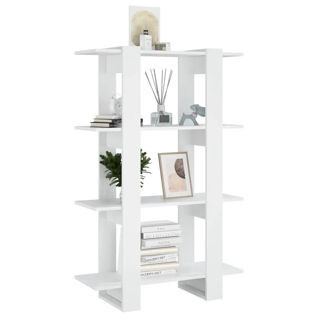 High Gloss White Book Cabinet with Room Divider Function