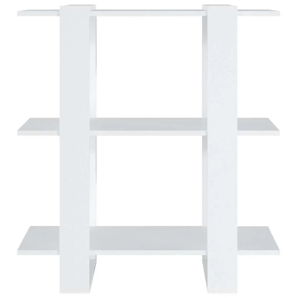 Wooden Book Cabinet Storage Organizer Room Divider White 80 x 30 x 87 cm